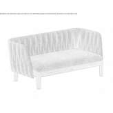 2 seater fabric and teak garden sofa Calvera
