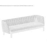 3-seater fabric and teak outdoor sofa with removable cover Calvera