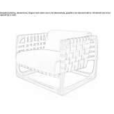 Fabric garden armchair with armrests and teak structure Dalekoye