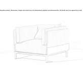 Textile garden armchair with armrests Casekow