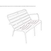 Stackable double aluminum garden armchair Tutana