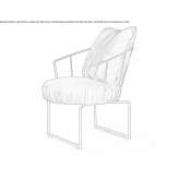 Textile garden armchair with armrests Killeen