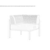 Corner modular garden armchair made of acrylic Pikermi