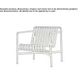 Steel garden armchair with armrests Quime