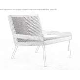 Teak and rattan armchair with armrests Panuaya