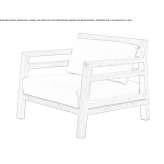 Teak garden armchair with armrests Soimi