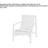 Steel garden armchair with high backrest Quime