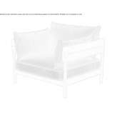 Teak and fabric garden armchair with armrests Langweid