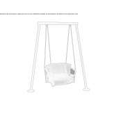 Hanging fabric garden chair with armrests Claville