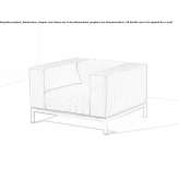 Textile garden armchair with armrests Haghig