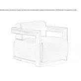 Garden armchair in technical fabric with armrests Haberli