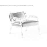 Upholstered garden armchair with armrests Sartano