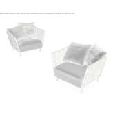 Rope garden chair with armrests Larva