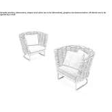 A polyester garden armchair with a sleigh base Ceggia