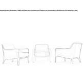 Polyurethane garden armchair with armrests Tesistan