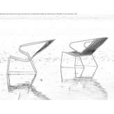 Stackable steel garden armchair with armrests Serboeni
