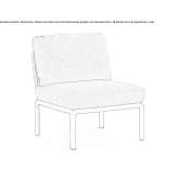 Fotel modułowy tapicerowany tkaniną Moil