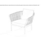 Aluminum and fabric garden armchair with armrests Hirel