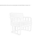 Fabric upholstered armchair with armrests Cerizay