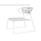 Garden armchair made of steel and PVC on a sleigh base Cousolre