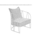 Garden armchair made of galvanized steel with armrests Grajduri