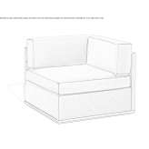 Corner modular garden armchair made of fabric Mochau