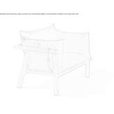 Garden armchair upholstered in fabric with armrests Hognoul