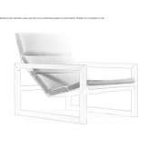Aluminum garden armchair on a sled base Ripon