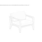 Garden armchair upholstered in fabric with armrests Muldrow