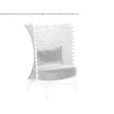 High-back armchair woven with polyester rope Lutry