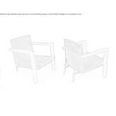 Fabric armchair with armrests Chardon