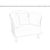 Garden armchair upholstered in fabric and steel with armrests Captieux