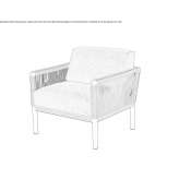 Textile garden armchair with armrests Chur