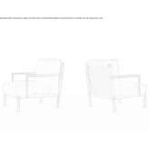 Textile garden armchair with armrests Boorowa