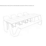 Powder-coated aluminum picnic table with integrated seats Losheim
