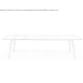 Extendable rectangular table in die-cast aluminum Tulfes