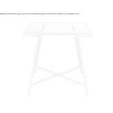 Square garden table made of powder-coated steel Kozakli