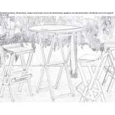 Folding round high table Bandera