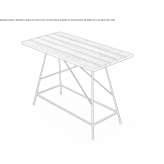 Rectangular wooden high table Marconia