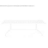 Rectangular garden table with a perforated sheet top Proceno