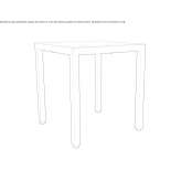 Square aluminum garden table Americus