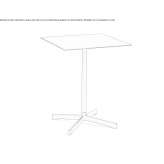 Square table with 4-star base Idil