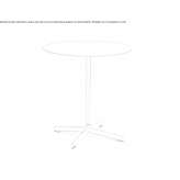 Round table made of powder-coated steel with a 4-star base Idil