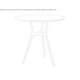 Round garden table made of powder-coated aluminum Mullsjoe