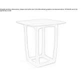 Square high table made of solid wood Dalekoye