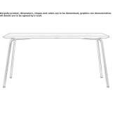 Rectangular garden table made of steel and wood Apulo