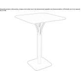 Square aluminum high table Tutana