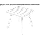 Square aluminum garden table Tutana