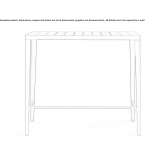 Rectangular high table made of teak wood Modlnica