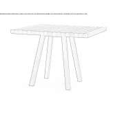 Square teak garden table Sahin